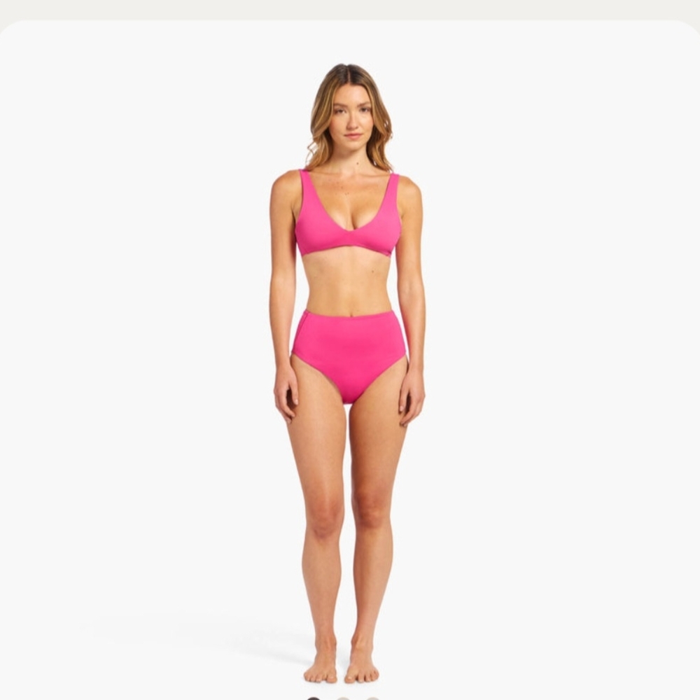 Nuuds Pink Bikini Set Modern Minimalist High-Waisted